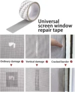 Mesh Roll Tape Window Screen Repair Patch – Strong Self-Adhesive Fiberglass Mesh, Easy DIY Screen Repair Tape for Windows & Doors (2 Meter) - Image 2