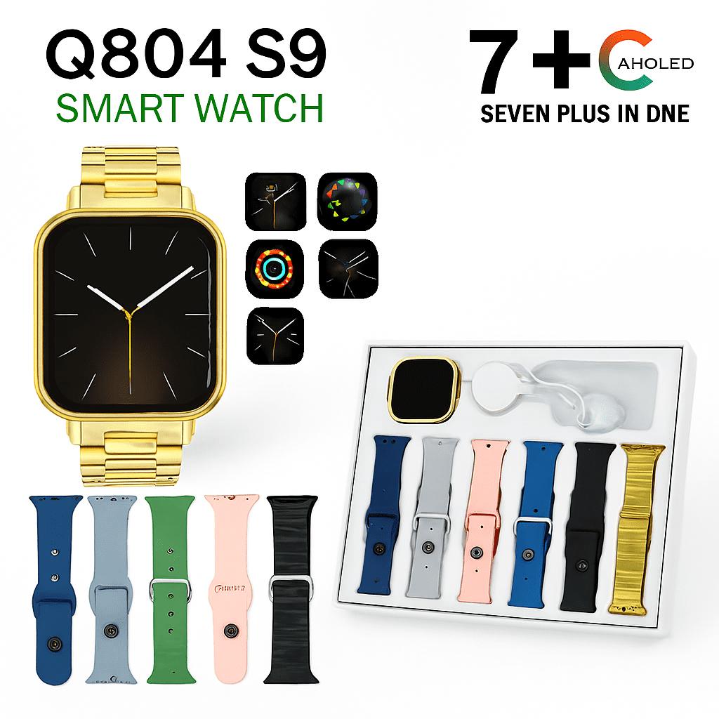 Copilot_20250908_175824.png Q804 Imran Khan New Model Watch – Golden Color with 7 Straps & Original Metal Strap - Image 1