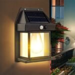 Solar Tungsten Filament Lamp Outdoor Waterproof Intelligent Induction Wall Lamp Courtyard Garden Villa Lighting
