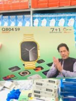 Q804 Imran Khan New Model Watch – Golden Color with 7 Straps & Original Metal Strap - Image 4