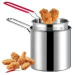 Stainless Steel Deep Fryer Pot with Strainer – Heavy-Duty Frying Pan for Home Kitchen Use – 1200ML Oil Capacity - Image 2
